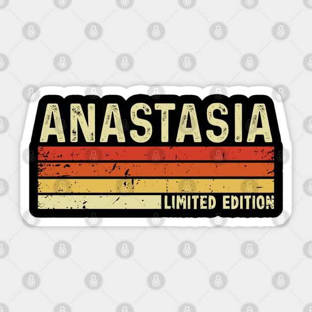 Anastasia First Name Vintage Retro Gift For Anastasia Sticker by CoolDesignsDz